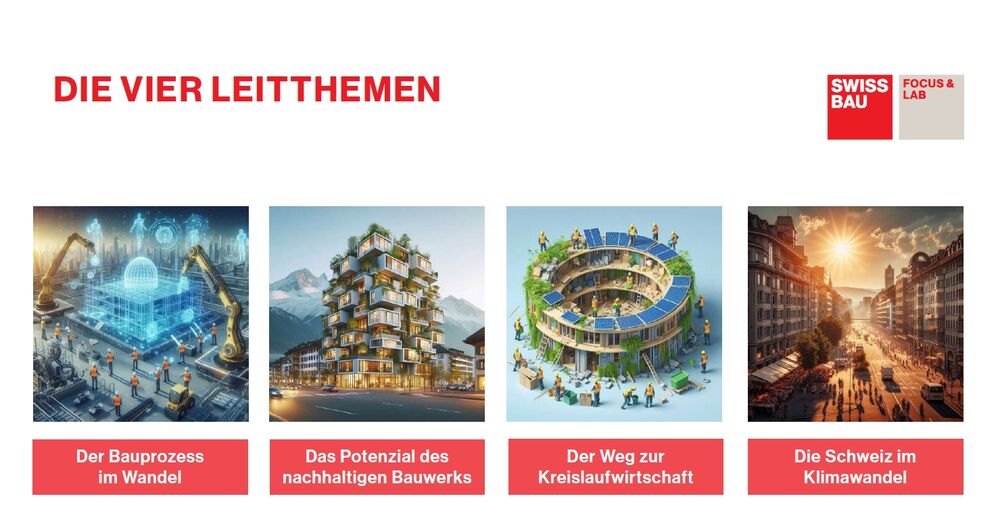 Die 4 Leitthemen an der Swissbau 2026.